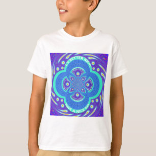 Mooi Afrikaans Blauw Mandala Flora ontwerp T-shirt