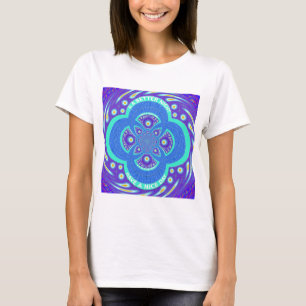Mooi Afrikaans Blauw Mandala Flora ontwerp T-shirt