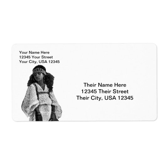 Mooi Afrikaans meisje Etiket (Voorkant)