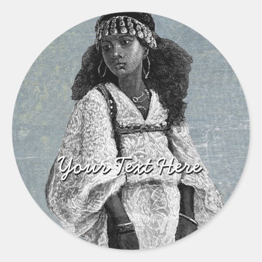Mooi Afrikaans meisje Ronde Sticker (Voorkant)