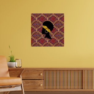 Mooi Afrikaans Vrouw Silhouet I Poster