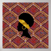 Mooi Afrikaans Vrouw Silhouet I Poster (Voorkant)