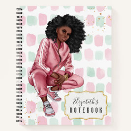 Mooi Afro American Pink School Notitieboek