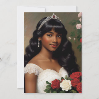 Mooi Afro-Amerikaans debutantenrozenkunstwerk Kaart