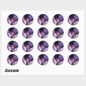 Mooi Afro HairGirl Ronde Sticker (Vel)