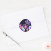 Mooi Afro HairGirl Ronde Sticker (Envelop)