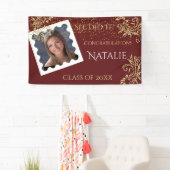 Mooi, Afstuderen, Faux Glitter, Aangepaste foto, Spandoek (Insitu)