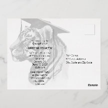 Mooi Afstuderen Folie Foto Uitnodiging Briefkaart