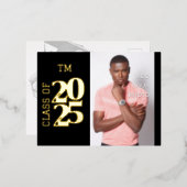 Mooi Afstuderen Folie Foto Uitnodiging Briefkaart (Voorkant / Achterkant)