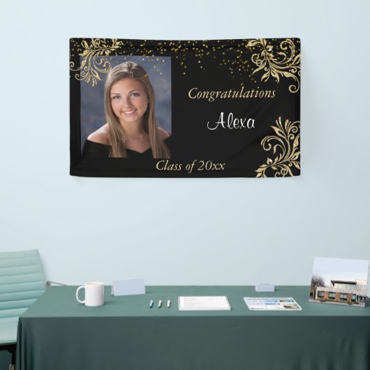 Mooi, Afstuderen, Gouden Glitter, Douanefoto, Spandoek (Beurs)