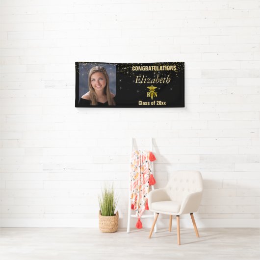 Mooi, Afstuderen, Gouden Glitter, Douanefoto, Spandoek (Insitu)