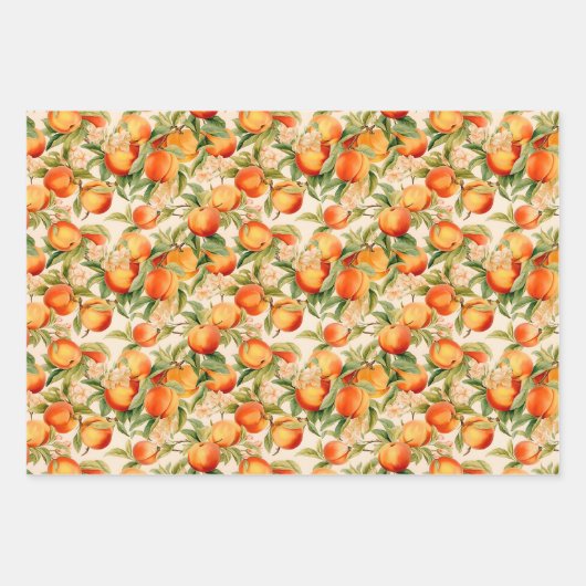 Mooi als een perzik, Peach Fuzz Thema Cadeau Inpakpapier Vel (Voorkant 2)