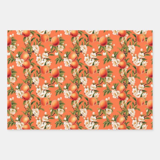 Mooi als een perzik, Peach Fuzz Thema Cadeau Inpakpapier Vel (Voorkant)