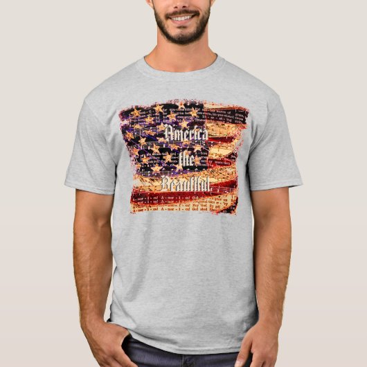 Mooi Amerika, Grijs, Patriottische Mannen T-Shirt (Voorkant)