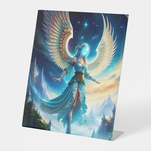 Mooi Angelic Landscape Four Reclamebord Met Voetstuk (Voorkant)