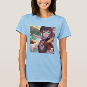 Mooi anime meisje spelen de viool t-shirt