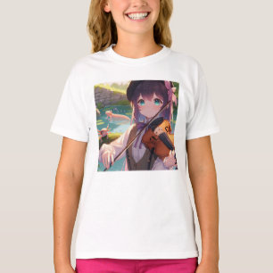 Mooi anime meisje spelen de viool t-shirt