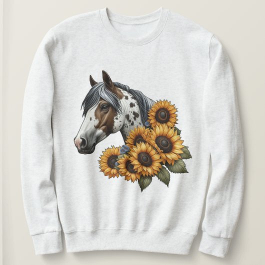 Mooi Appaloosa Paard met Zonnebloemen Trui (Design voorkant)
