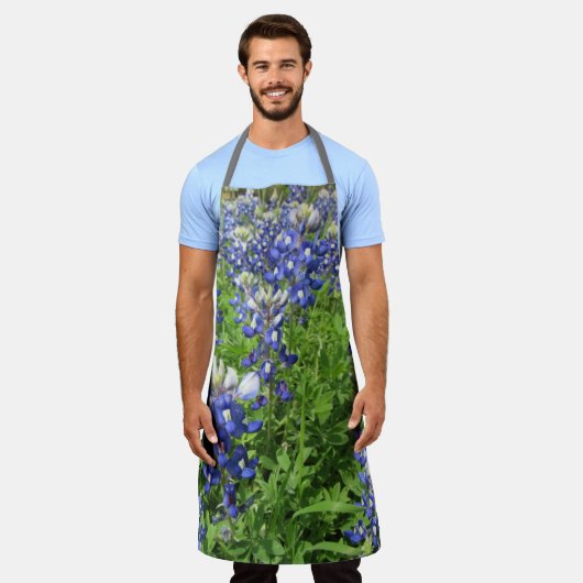 Mooi Apron met Texas Bluebonnets Schort (Gedragen)
