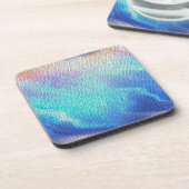 Mooi Aqua Blauw Paars Pastel Mozaïek Tegels Drankjes Onderzetter (Linkerzijde)