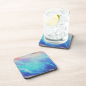 Mooi Aqua Blauw Paars Pastel Mozaïek Tegels Drankjes Onderzetter (Rechterzijde)