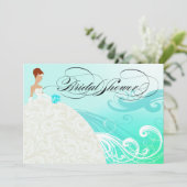 Mooi Aqua en White Luxe Vrijgezellenfeest Kaart (Staand voorkant)