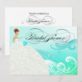 Mooi Aqua en White Luxe Vrijgezellenfeest Kaart (Voorkant / Achterkant)