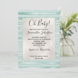Mooi Aqua Mint Glanzende Glitter Strepen Kaart