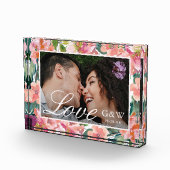 Mooi aquarel bloemmotief met monogram foto (Rechts)