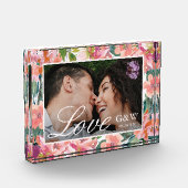 Mooi aquarel bloemmotief met monogram foto (Links)