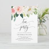 Mooi Aquarel Blosems Thee Partij in Grijs Kaart (Staand voorkant)