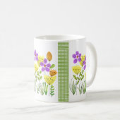 Mooi aquarel boeket met groen geruit mok (Voorkant rechts)