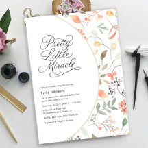Mooi Aquarel Wilde Bloem Baby Shower