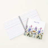 Mooi aquarel wilde bloemen | jouw naam notitieboek (Binnen)