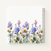 Mooi aquarel wilde bloemen | jouw naam notitieboek (Achterkant)