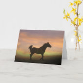 Mooi Arabisch paard in Sunrise Note Kaart (Gele Bloem)