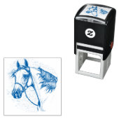 MOOI ARABISCH PAARD, PORTRET VAN HET PAARDENHOOFD  ZELFINKTENDE STEMPEL (In situ)