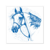 MOOI ARABISCH PAARD, PORTRET VAN HET PAARDENHOOFD  ZELFINKTENDE STEMPEL (Design)