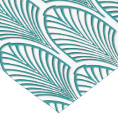 Mooi, art deco, nouveau, sjabloon, blauwgroen, wit lange tafelloper (Hoek)