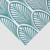 Mooi, art deco, nouveau, sjabloon, blauwgroen, wit tissuepapier (Detail)