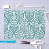 Mooi, art deco, nouveau, sjabloon, blauwgroen, wit tissuepapier (Craft)