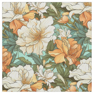 Mooi Art Nouveau bloemenpatroon Stof