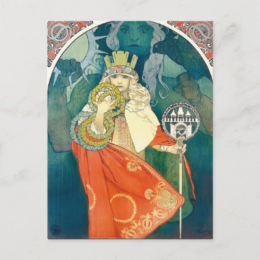 Mooi Art Nouveau-Briefkaart Briefkaart (Voorkant)