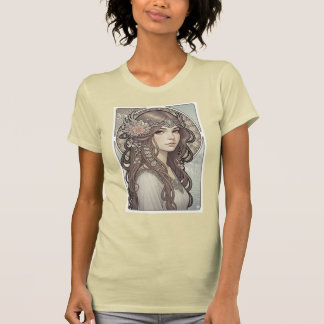 Mooi Art Nouveau geïnspireerd portret van een vrou T-shirt