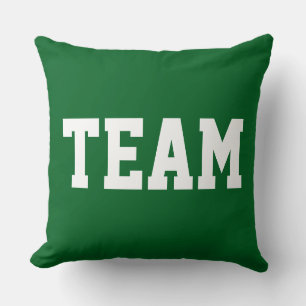 Mooi atletisch groen leuk sportief TEAM witte teks Kussen