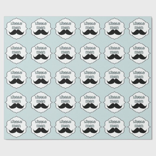 Mooi Baby shower Little Man Mustache Cadeaupapier (Vlak)