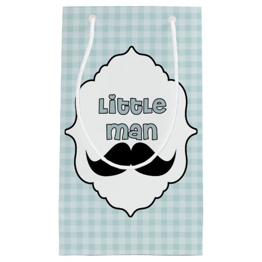Mooi Baby shower Little Man Mustache Klein Cadeauzakje (Voorkant)