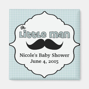 Mooi Baby shower Little Man Mustache Magneet