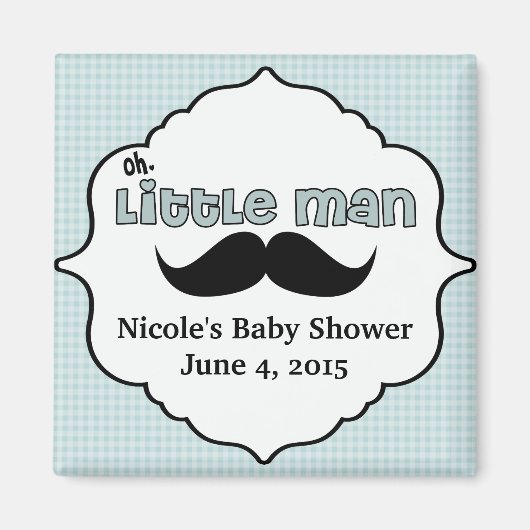 Mooi Baby shower Little Man Mustache Magneet (Voorkant)