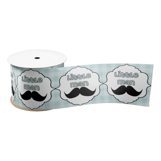 Mooi Baby shower Little Man Mustache Satijnen Lint (Spoel)